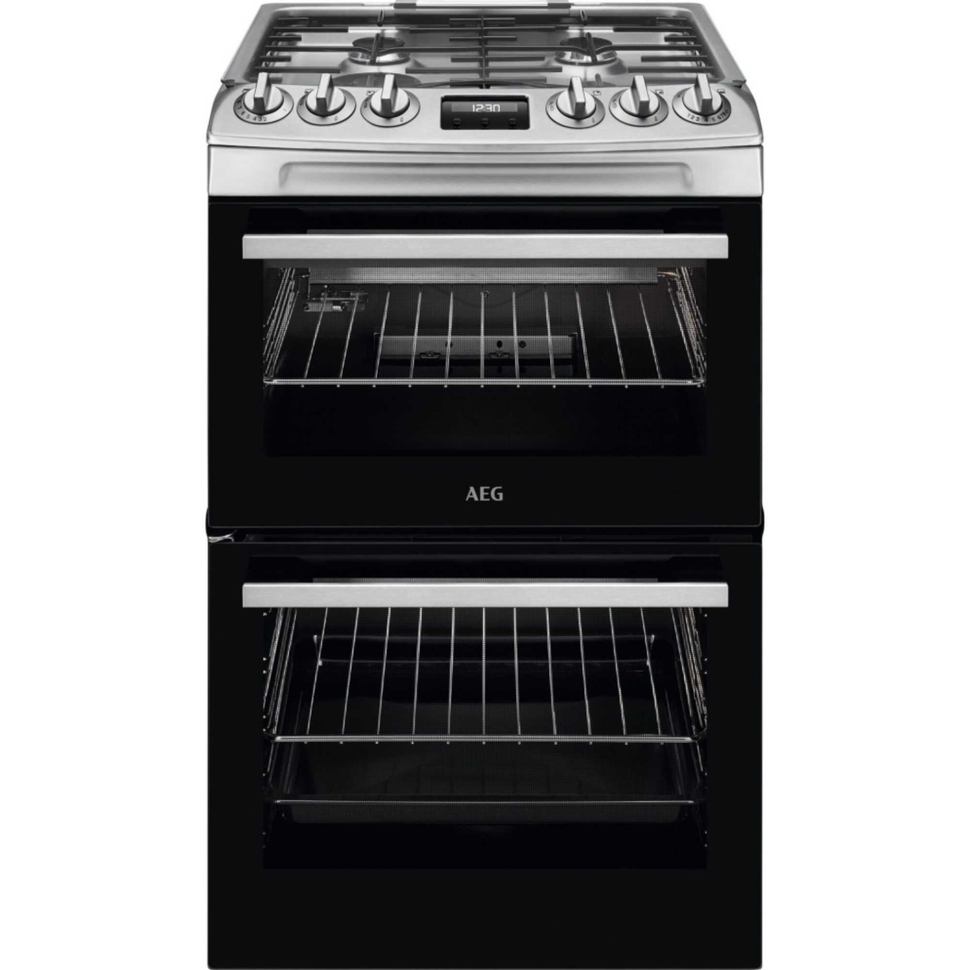 AEG CGX1130ACM Gas Cooker Double Oven with 4 Hobs - Stainless Steel
