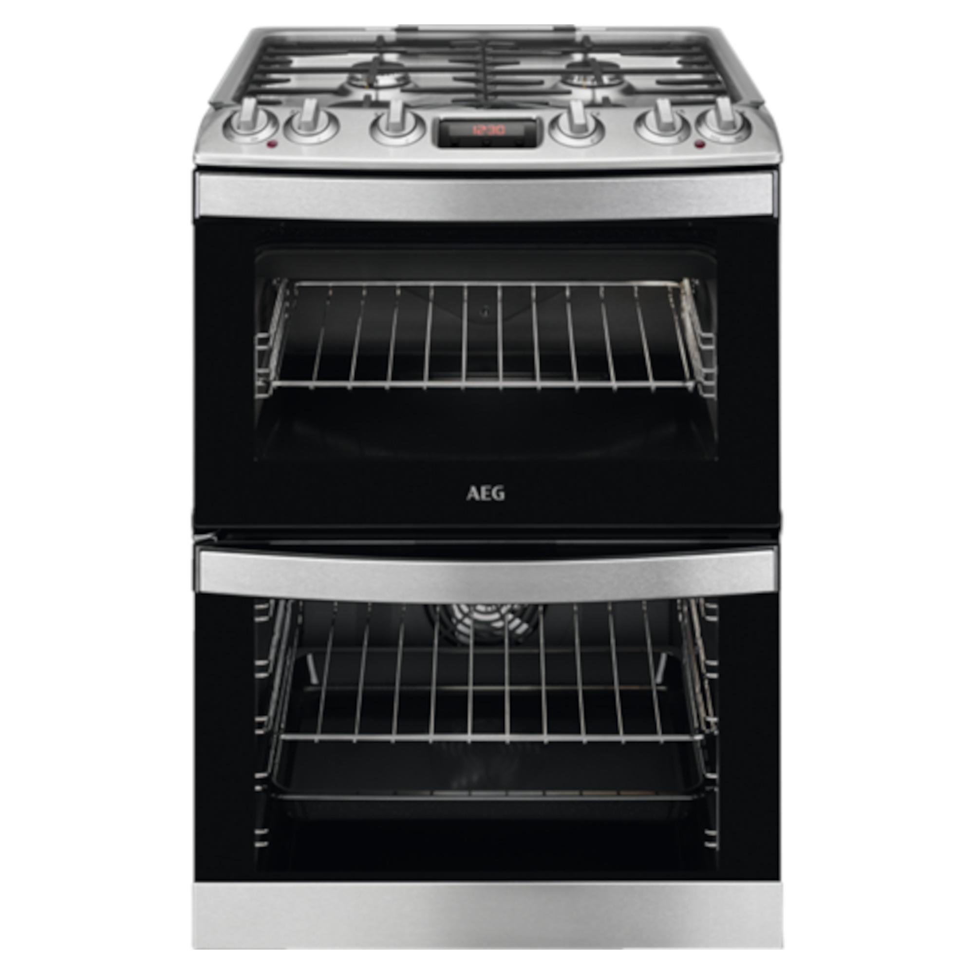 AEG CKB6540ACM 116L Dual Fuel Cooker with 4 Gas Burners - Stainless Steel