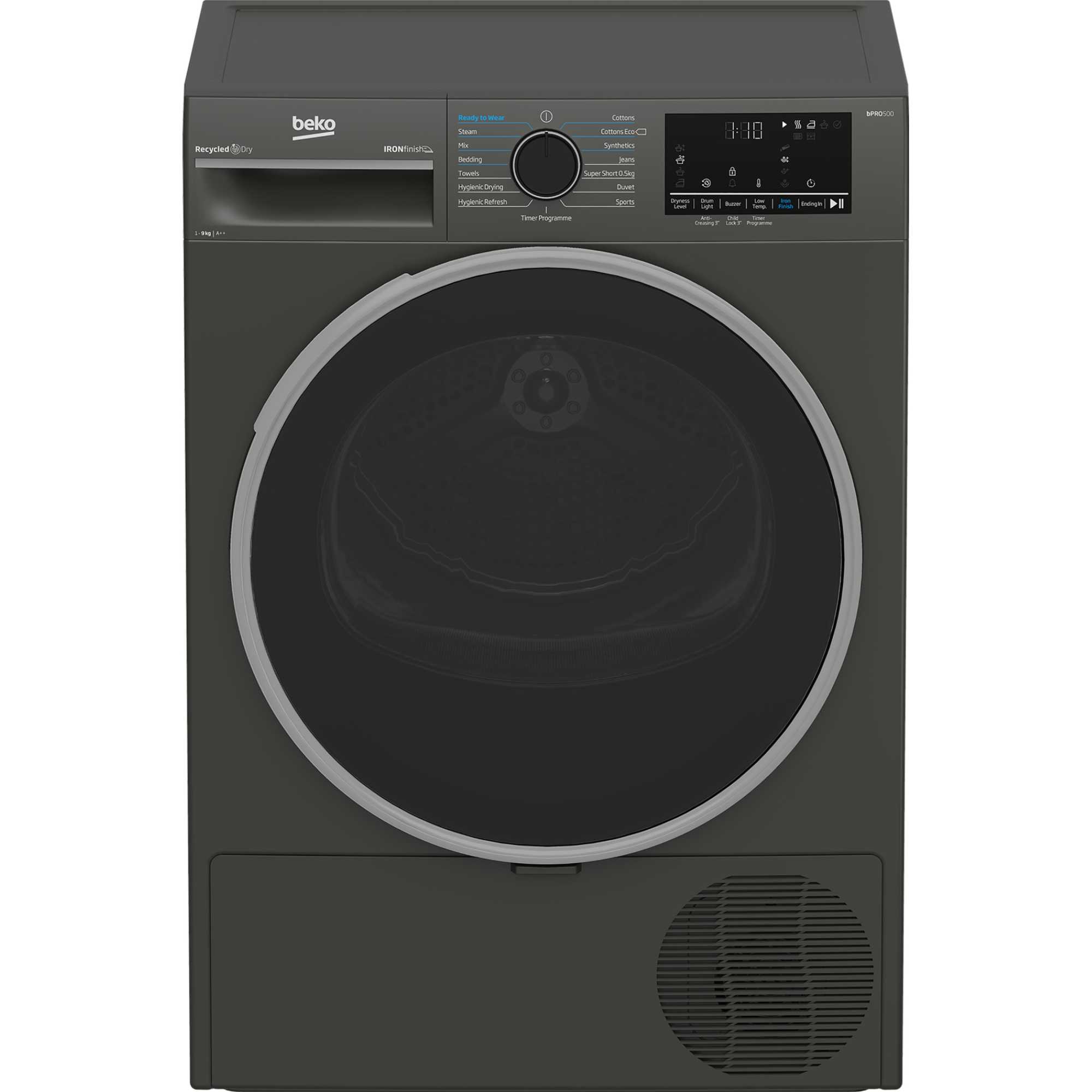 Beko B5T49231IG 9kg Heat Pump Tumble Dryer - Graphite