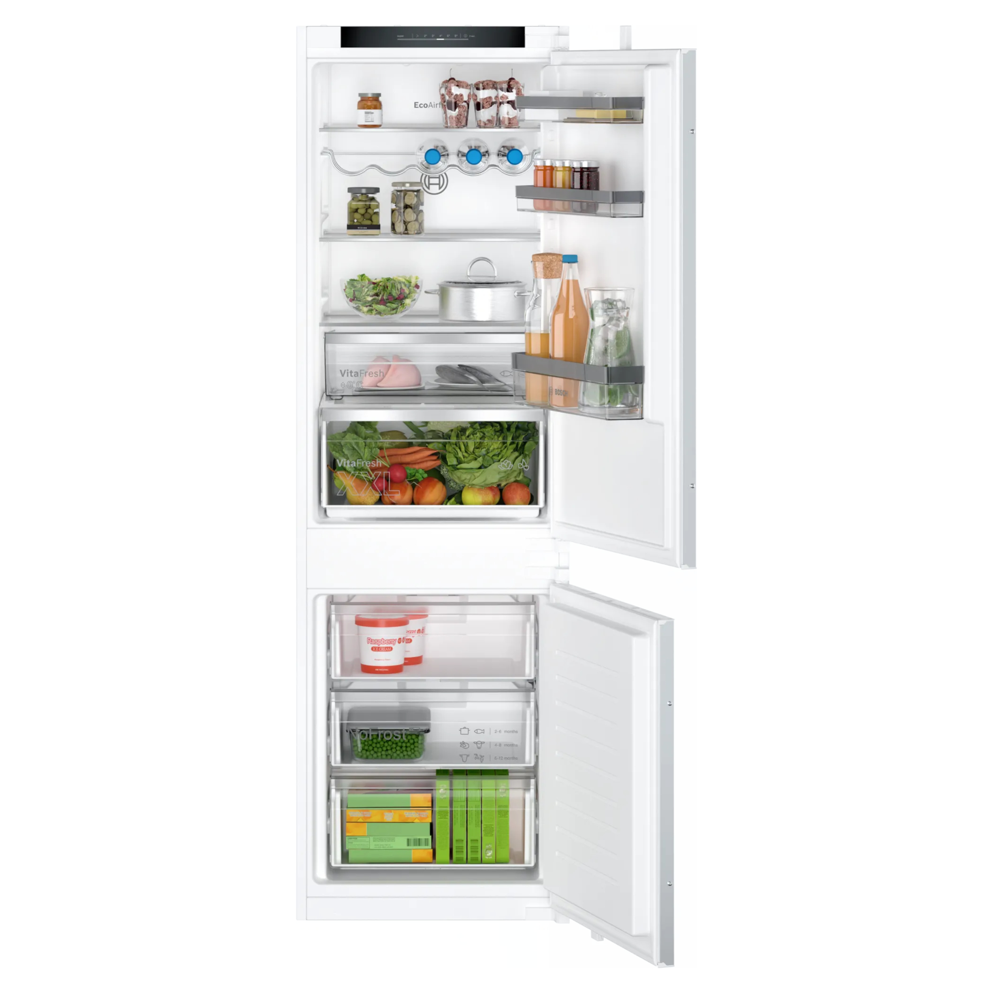 Bosch KIN86VSE0G 260L 60/40 Built-In Fridge Freezer with Sliding Hinge in White
