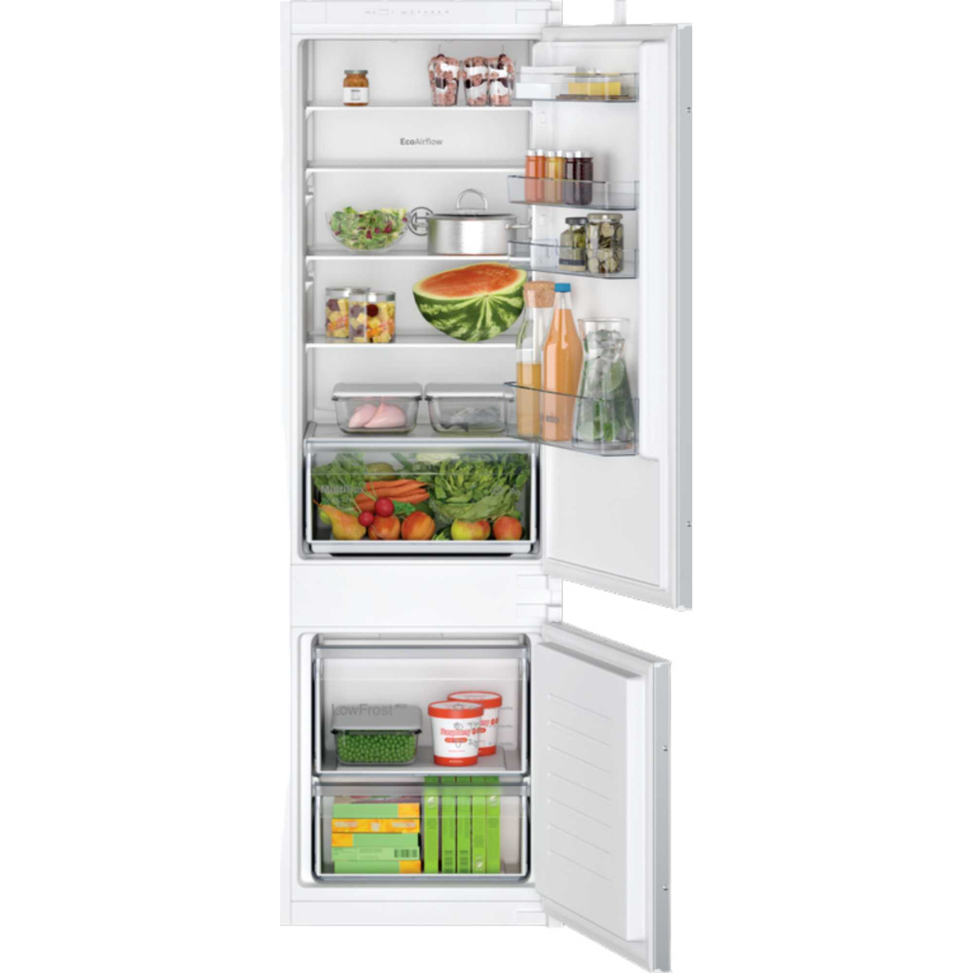 Bosch KIV87NSE0G 280L Built-in Fridge Freezer - White