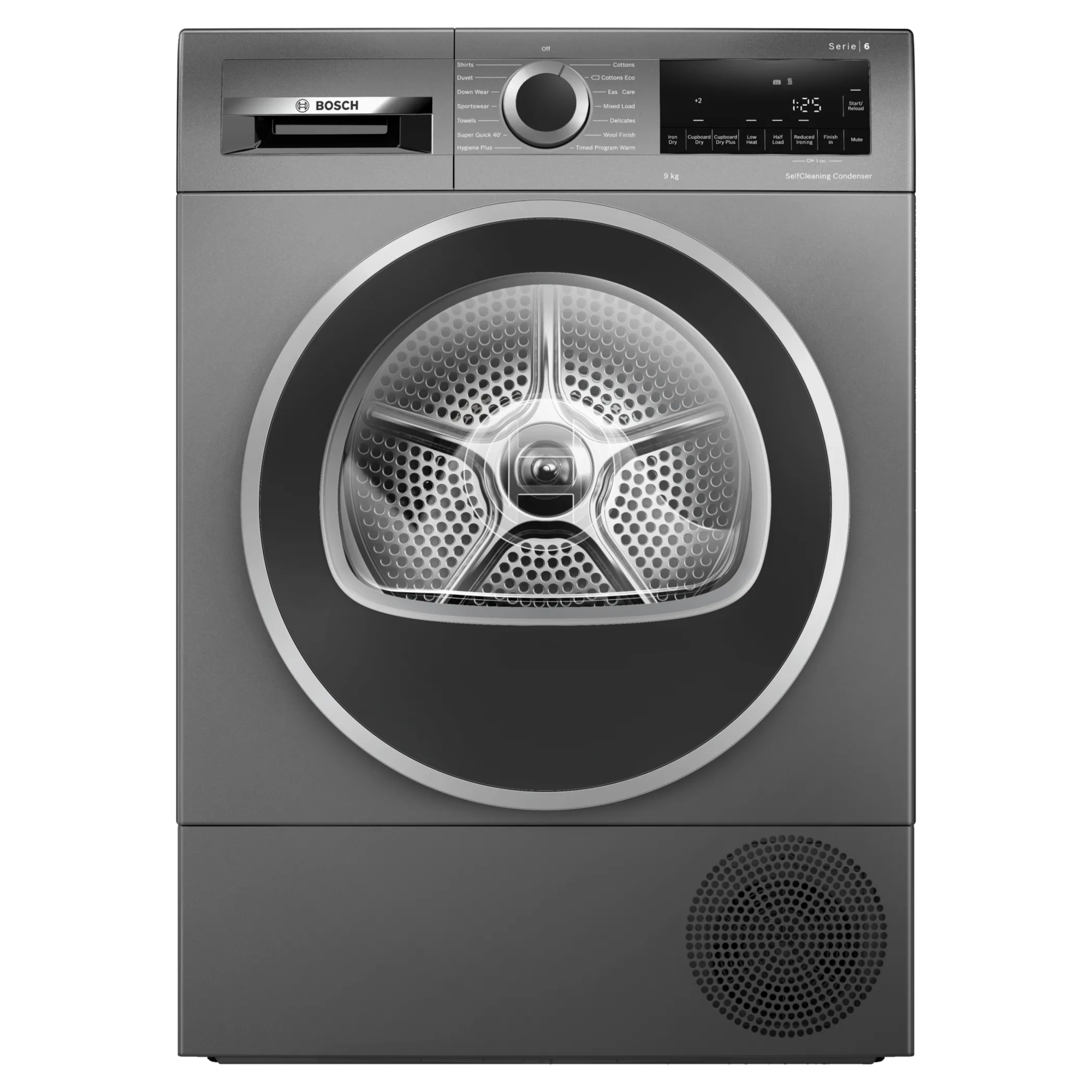 Bosch Series 6 WQG245R9GB 9kg Heat Pump Tumble Dryer - Graphite