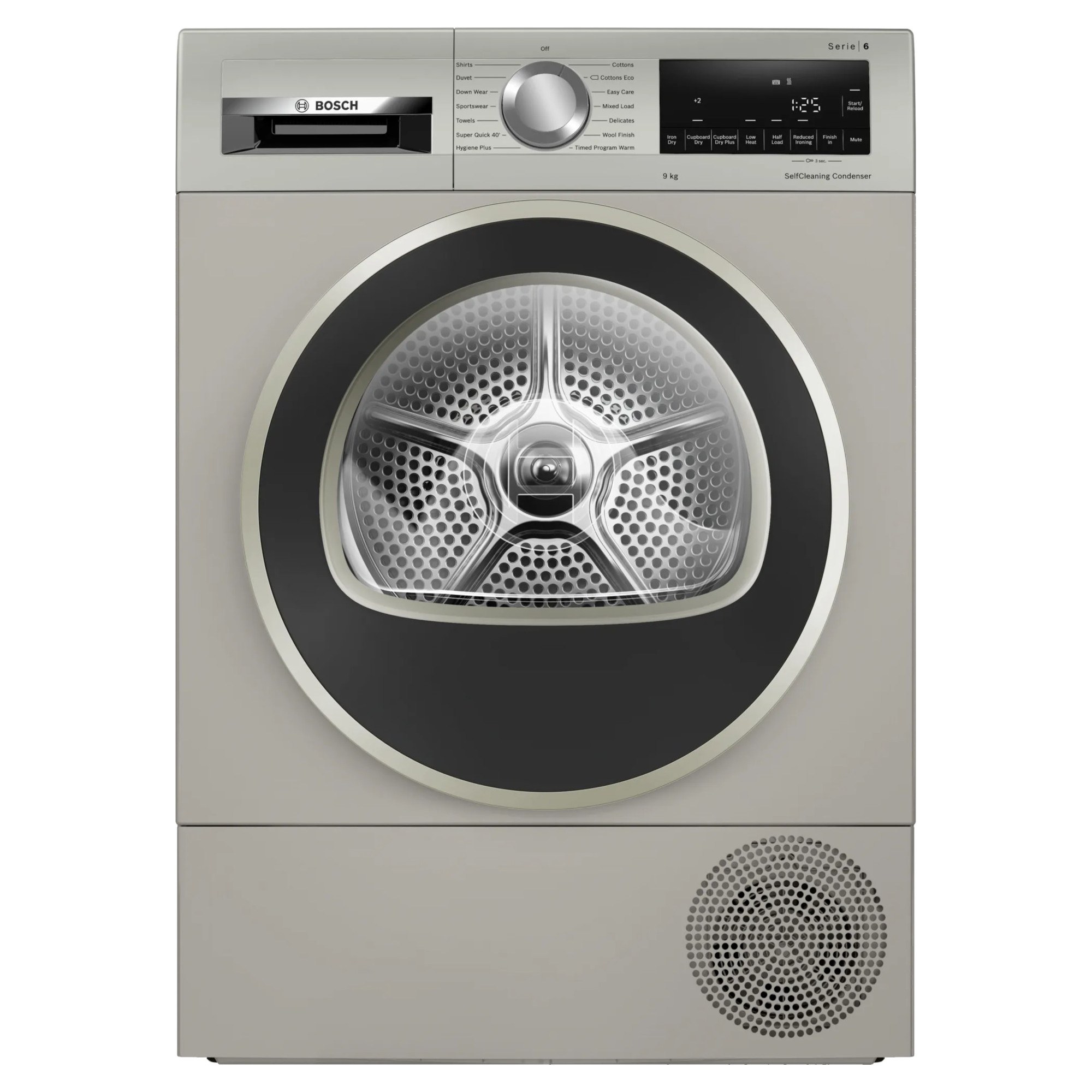 Bosch Series 6 WQG245S9GB 9kg Heat-Pump Dryer - Silver