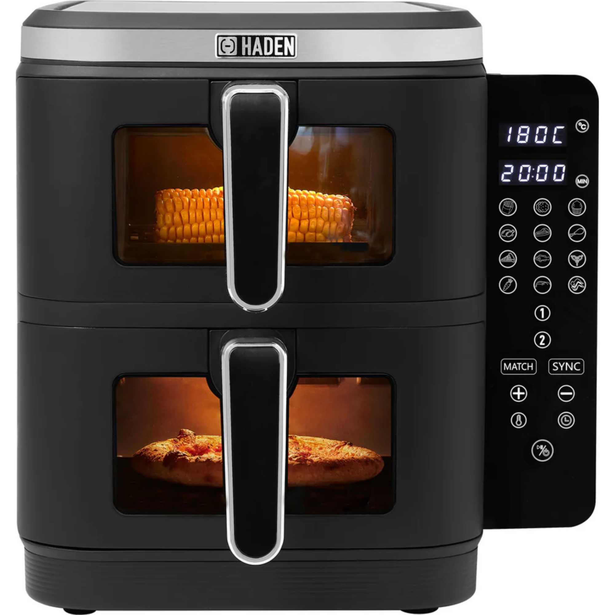 Haden 211200 11L Double Stack Air Fryer with Window - Black