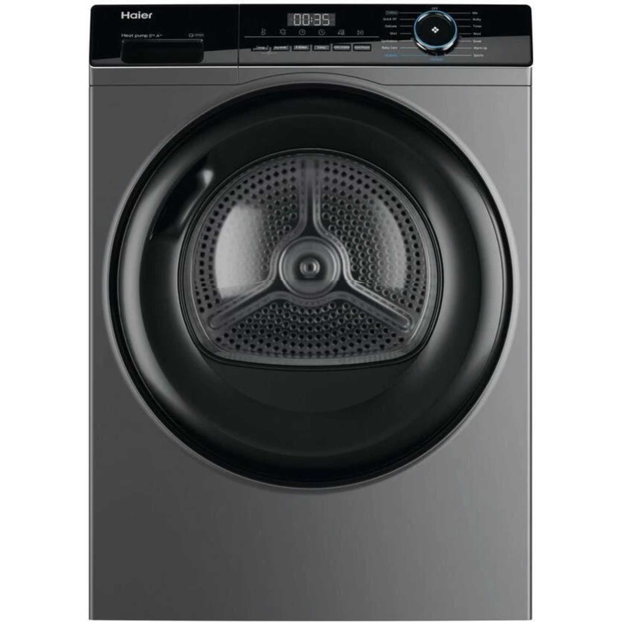 Haier HD80-A2939R 8kg Heat Pump Tumble Dryer - Graphite