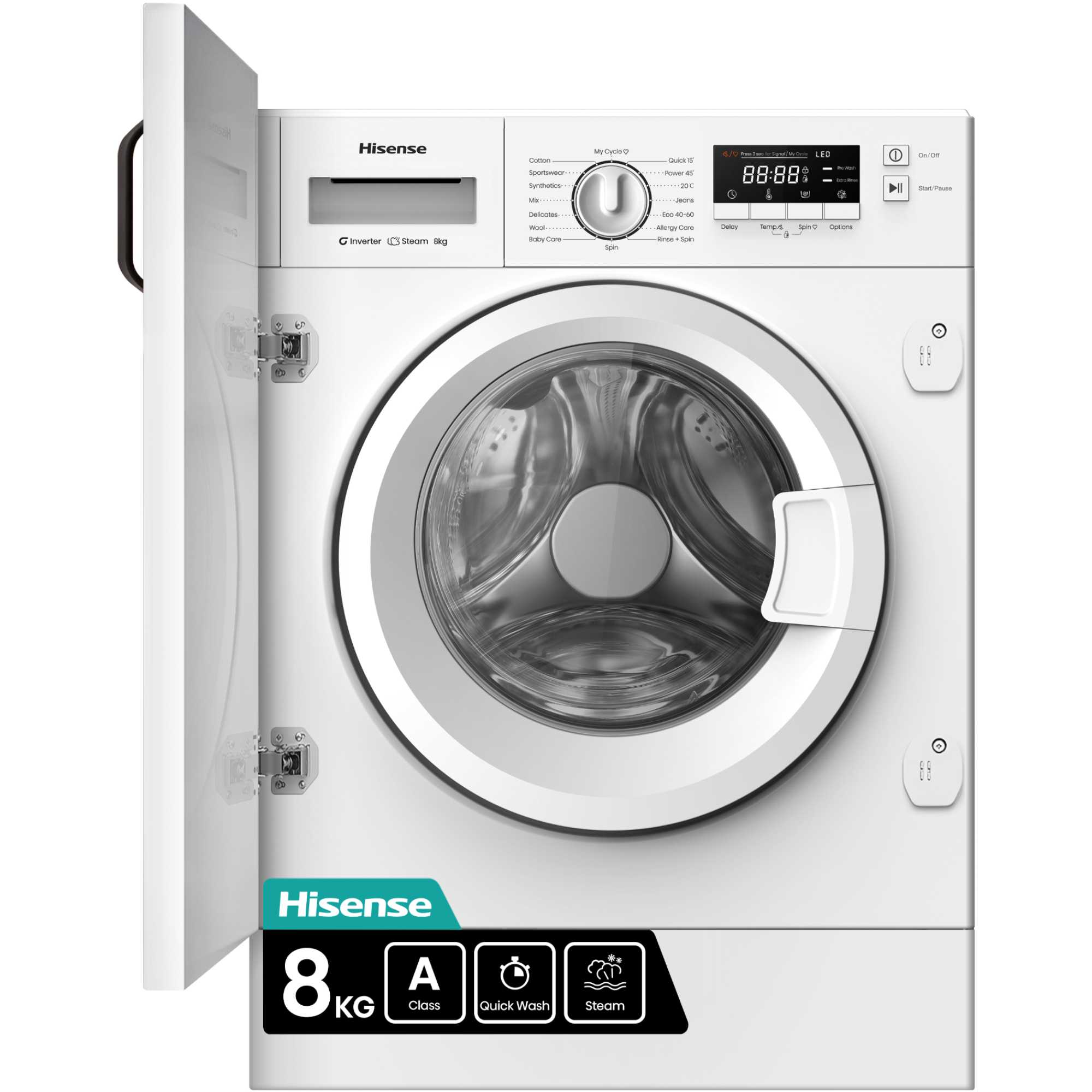 Hisense WF3M841BWI 8kg 1400rpm Built-in Washing Machine