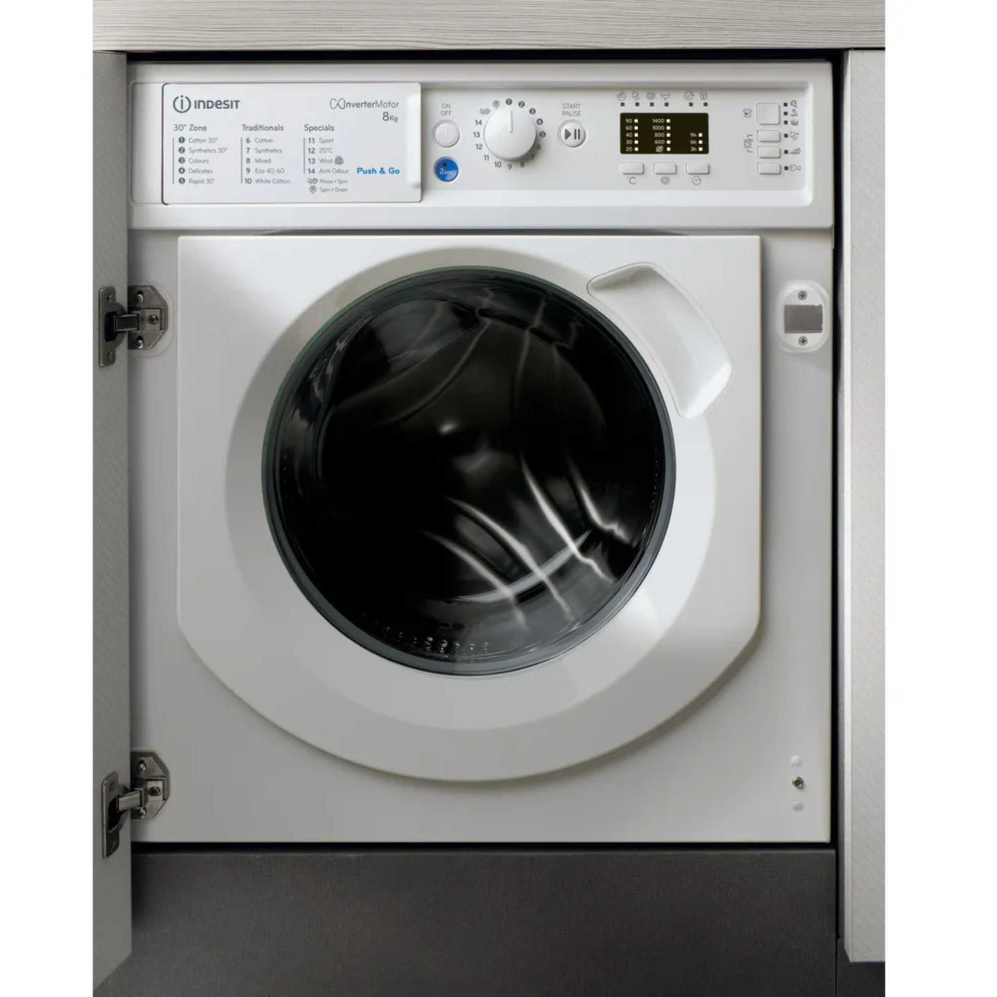 Indesit BI WMIL 81485 UK Push&Go 8kg 1400rpm Integrated Washing Machine