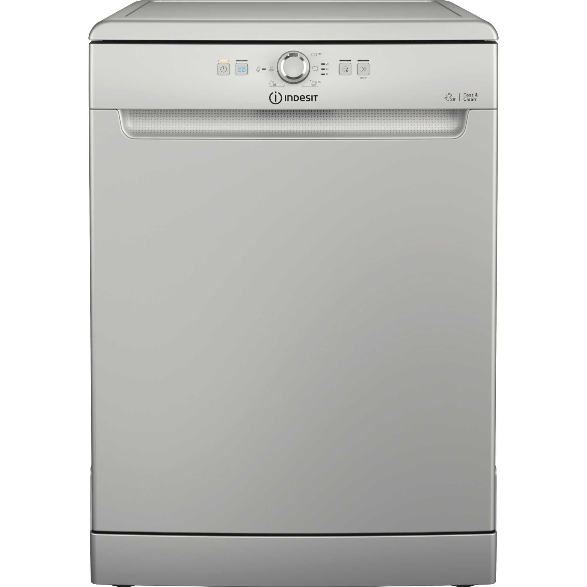 Indesit D2FHK26SUK Freestanding Start Delay Dishwasher - Silver