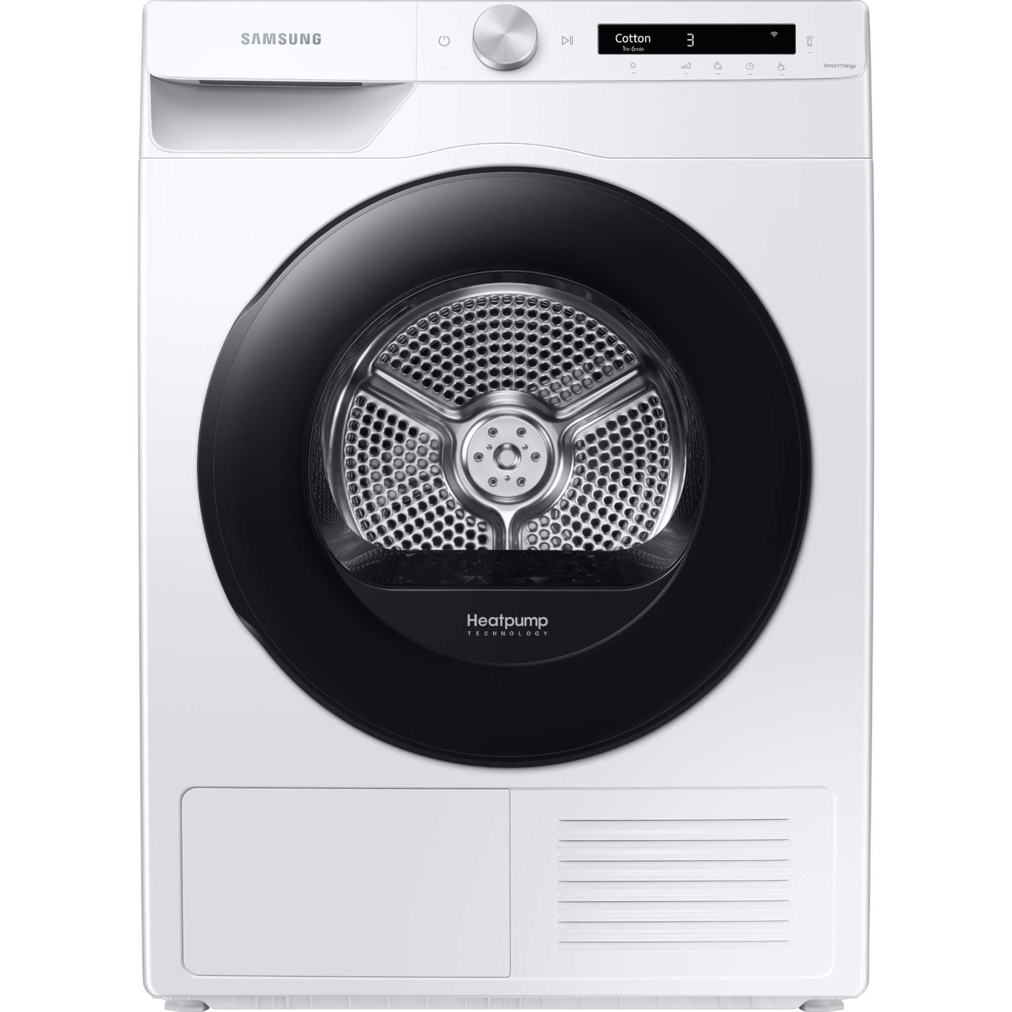 Samsung Series 6 Optimal Dry DV90T5240AW 9KG Smart Heat Pump Tumble Dryer - White