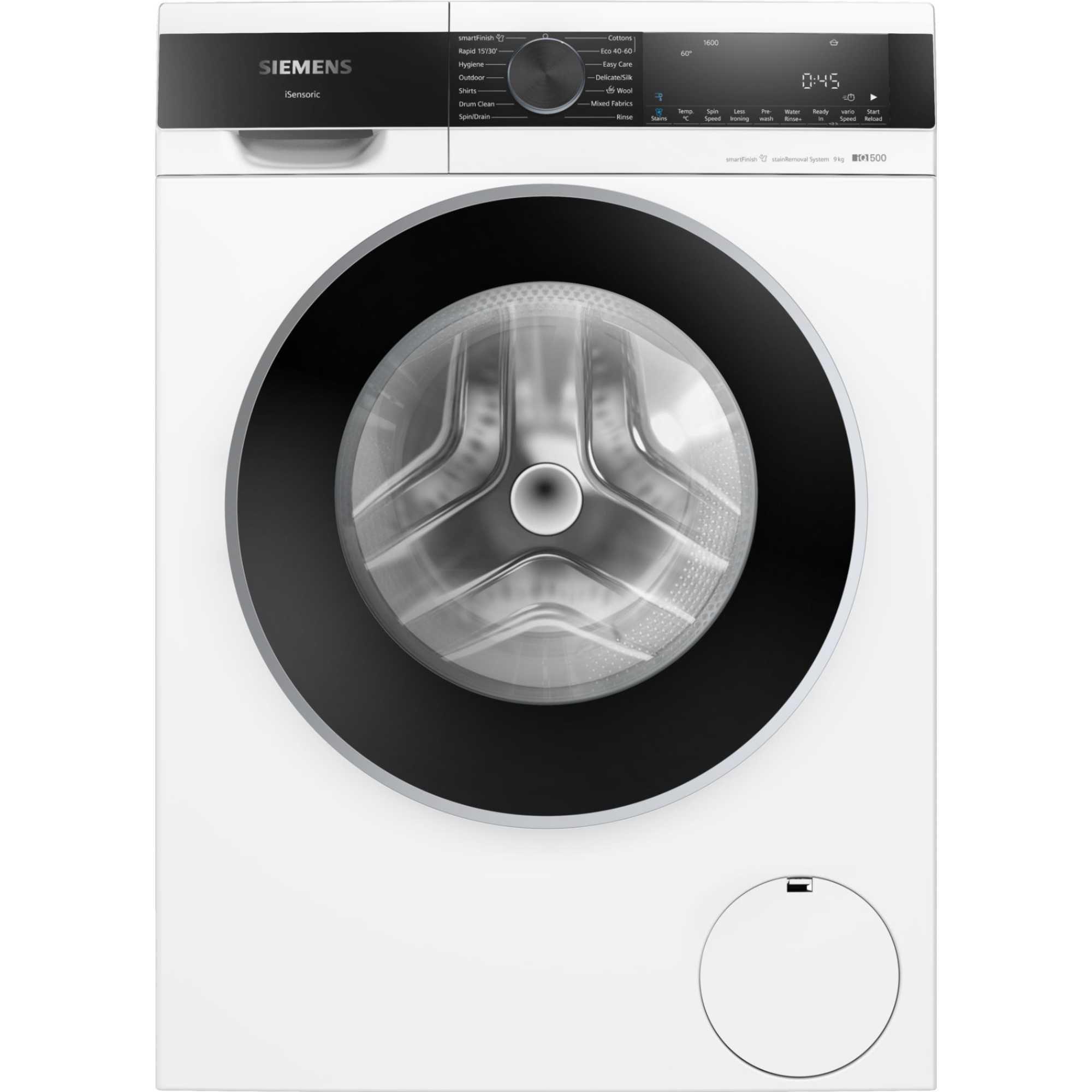 Siemens WG46G2Z1GB iQ500 9kg Washing Machine 1600rpm - White + Black