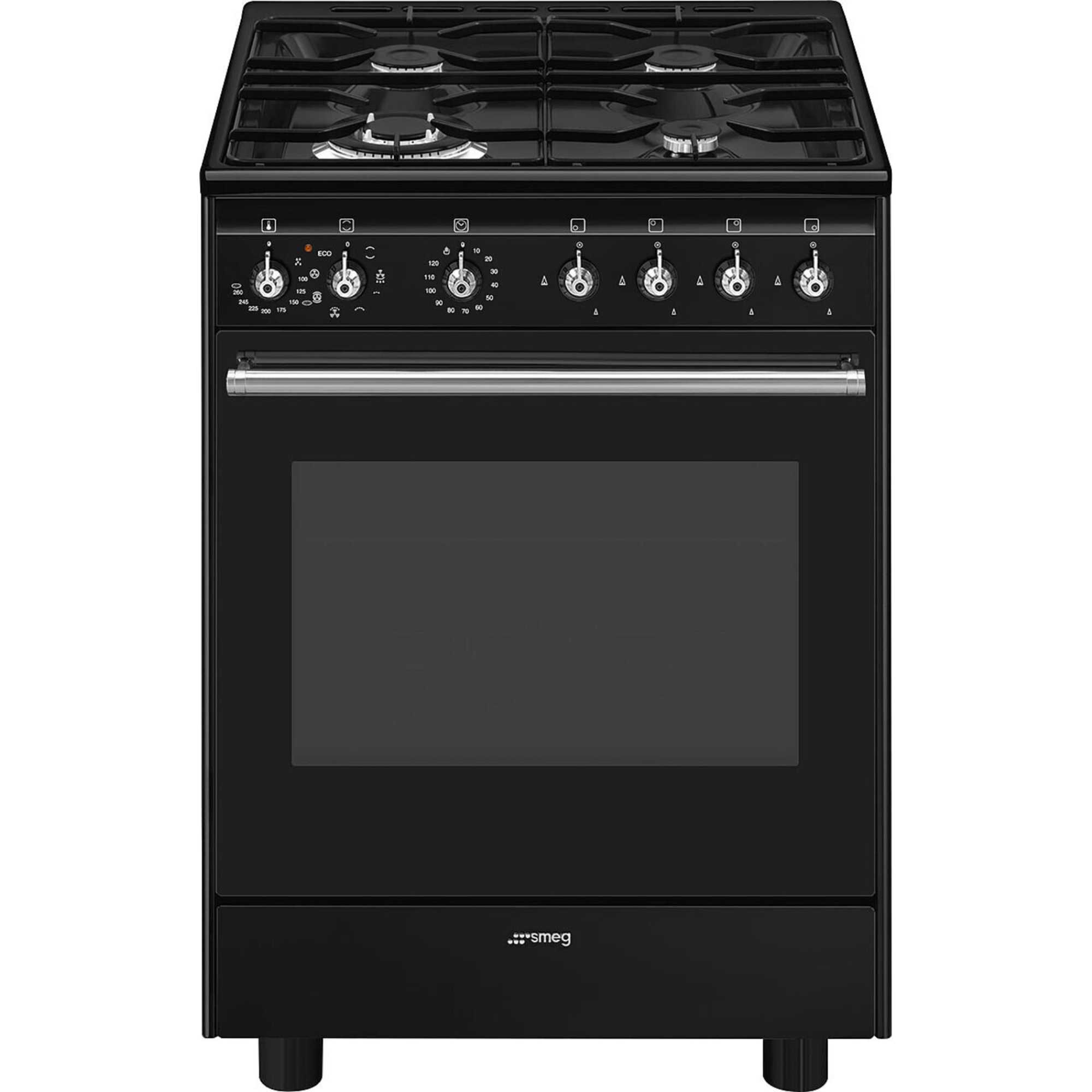 Smeg CX61GMBL 600mm 70l Concert Dual Fuel Cooker - Black