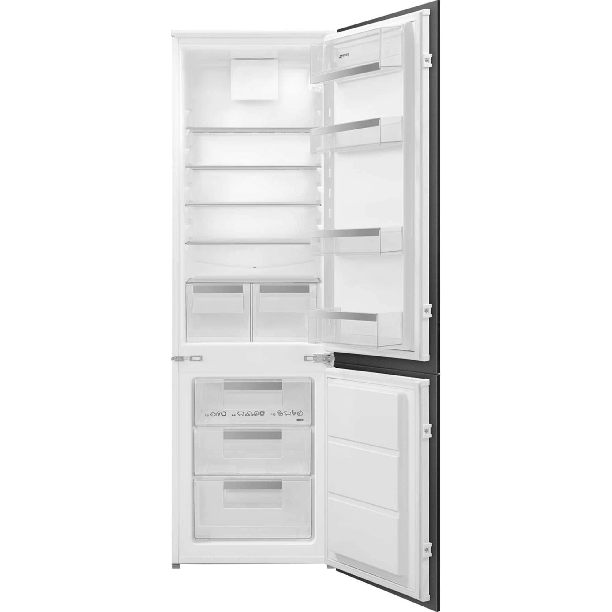 Smeg UKC81721E 269L Built In Fridge Freezer - Silver