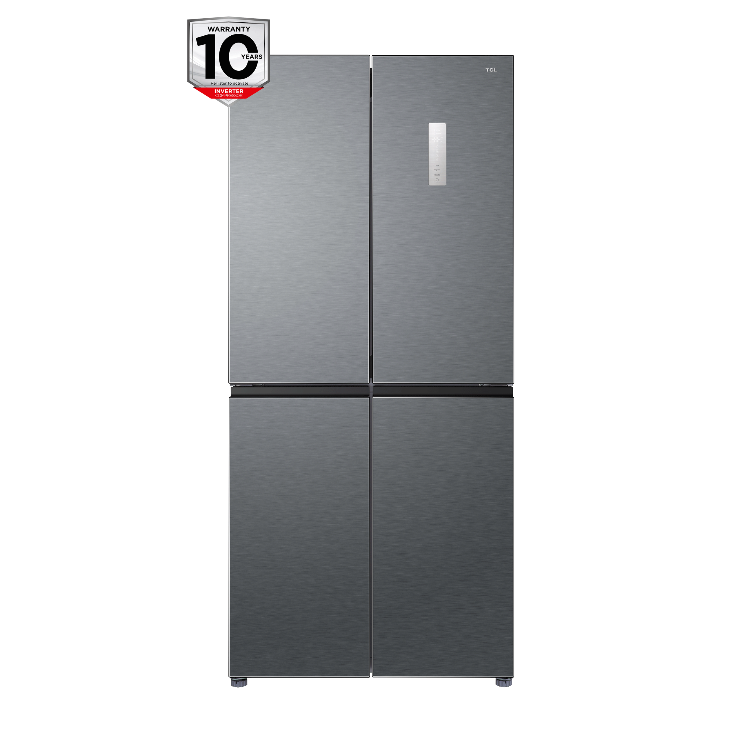 TCL RP470CXE2UK 470L Total No-Frost American Style Fridge Freezer - Stainless steel