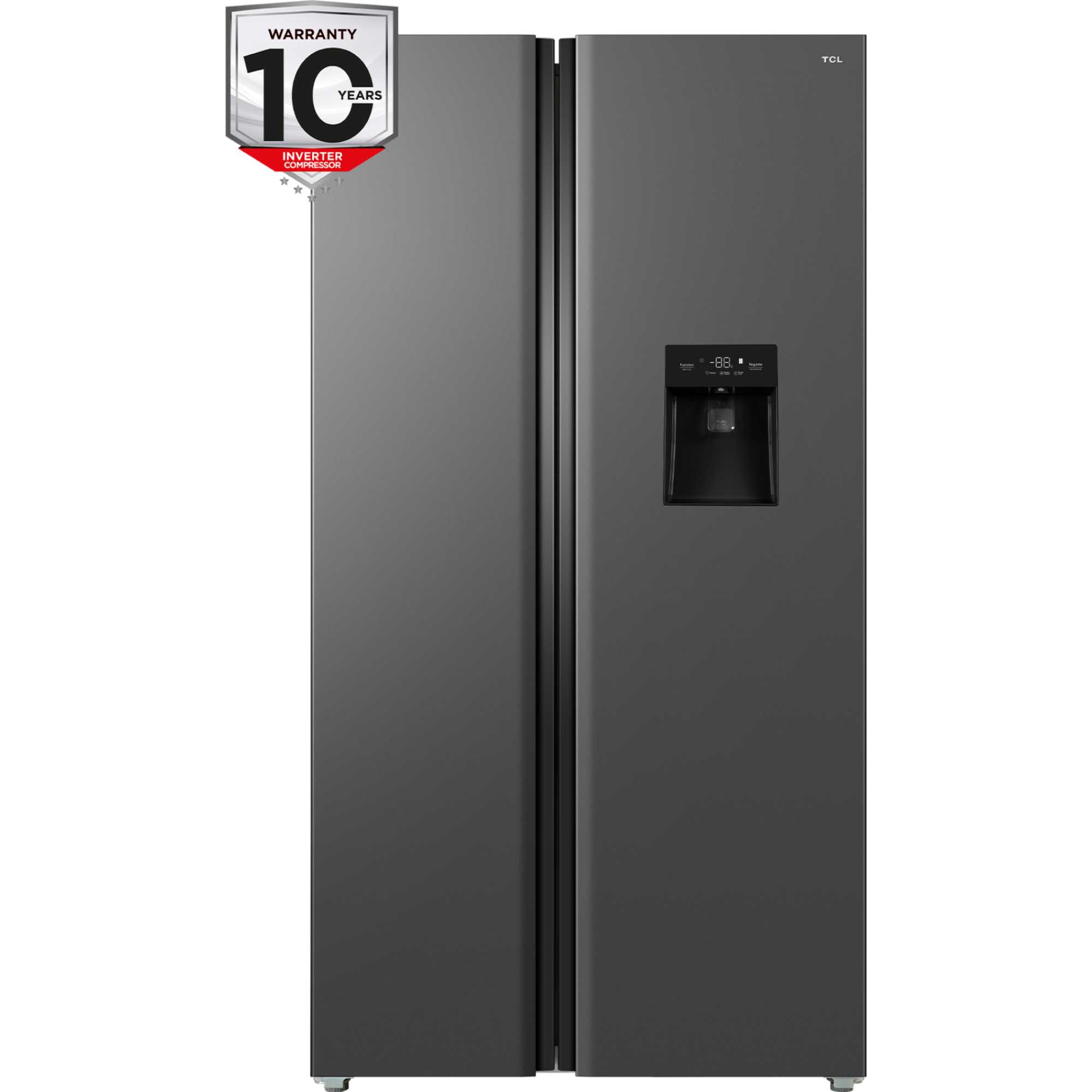 TCL RP503SSE1UK American Style Total No-Frost Fridge Freezer - Quartz Gray