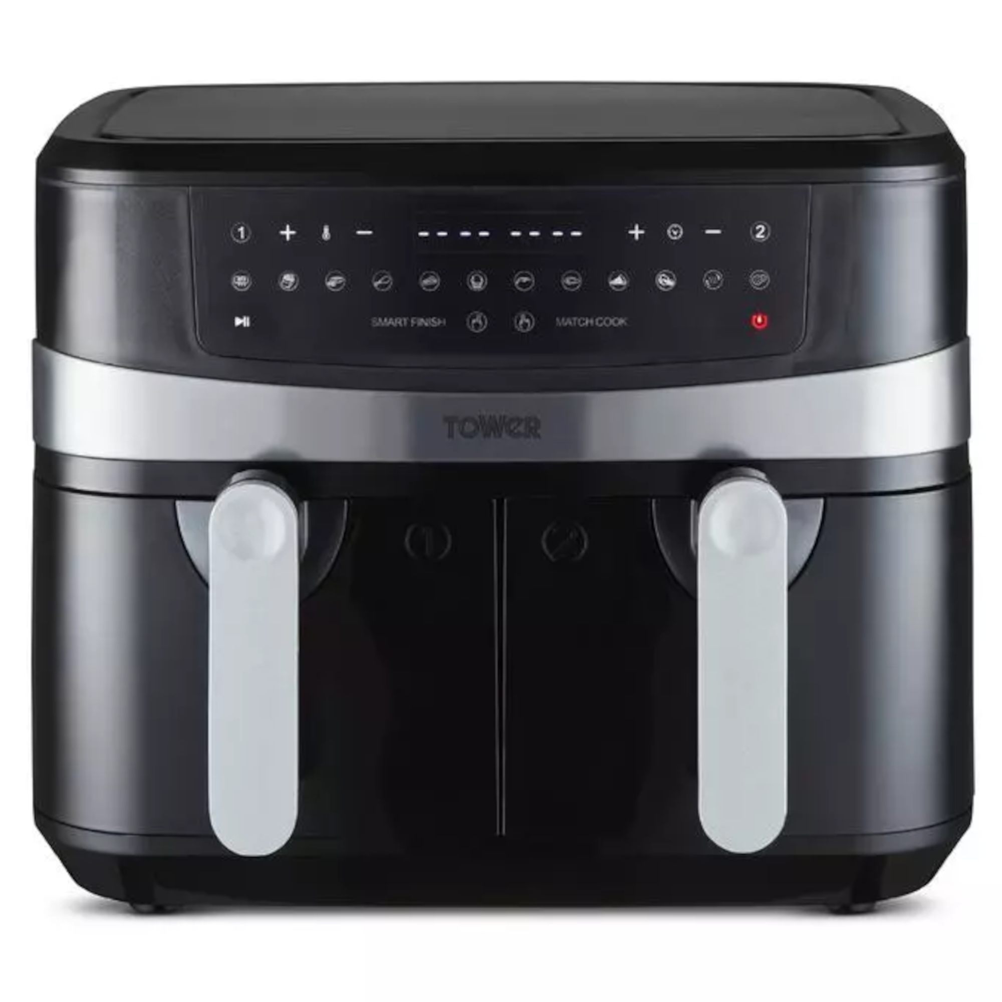 Tower T17088 2600W 2kg Food Capacity Duo Basket Air Fryer - Black