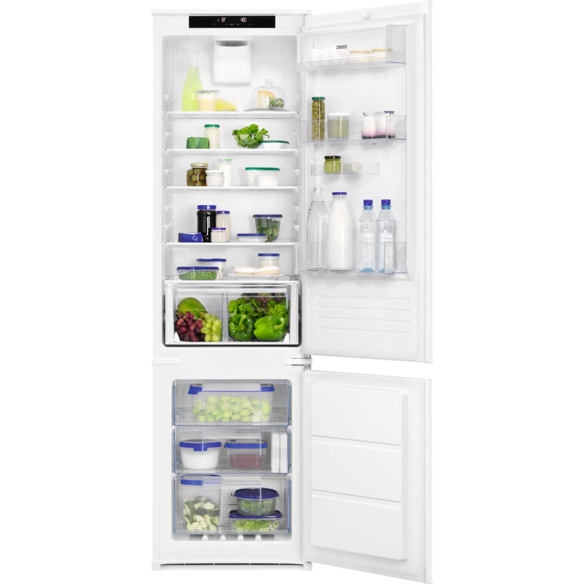 Zanussi ZNTN19ES1 278L Built-In Fridge Freezer NoFrost - White
