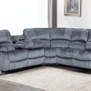 chenille fabric grey 2c2 manual recliner corner sofa valencia