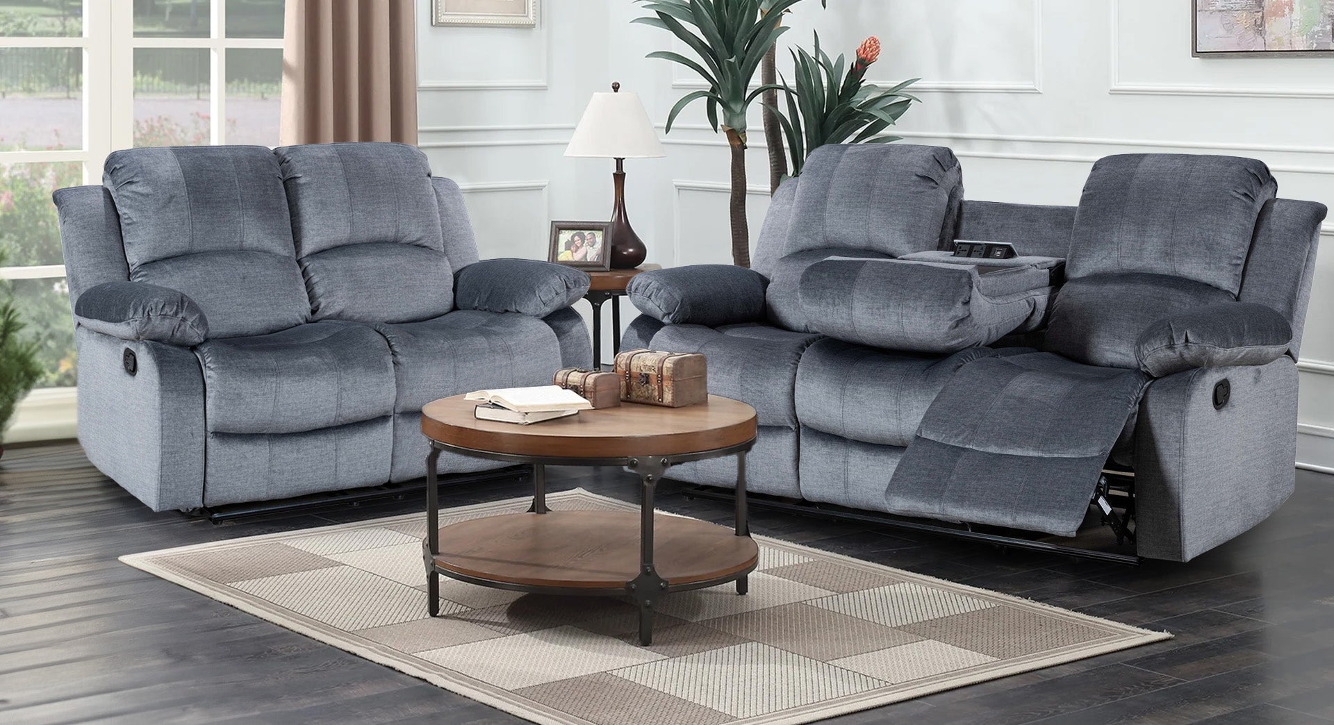 chenille fabric grey 3 + 2 seater manual recliner sofa set valencia chenille fabric grey 3 + 2 seater manual recliner sofa set valencia