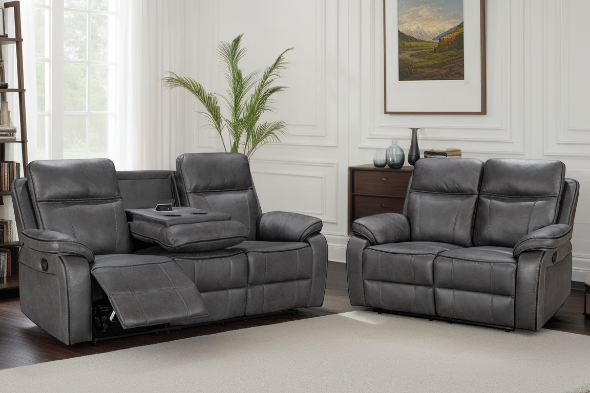 faux leather grey 3 + 2 seater manual recliner sofa set vegas faux leather grey 3 + 2 seater manual recliner sofa set vegas