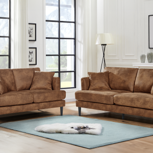 faux leather suede brown 3 + 2 seater sofa set ravello