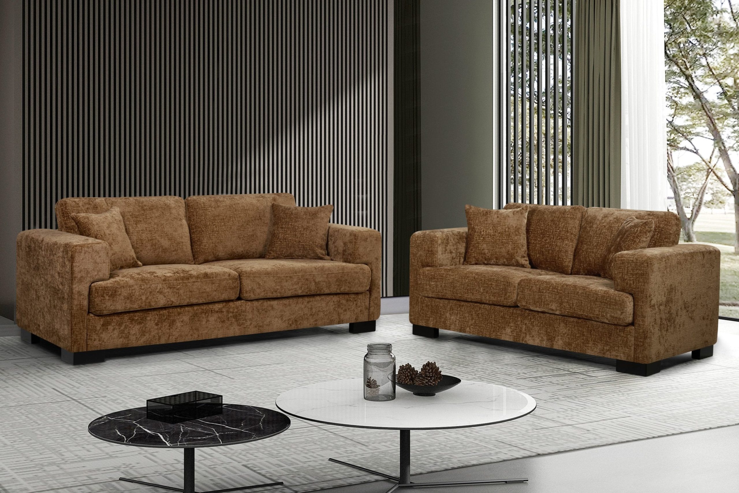 textured chenille brown 3 + 2 seater sofa set monza textured chenille brown 3 + 2 seater sofa set monza